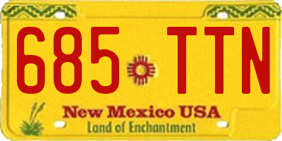 NM license plate 685TTN