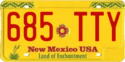 NM license plate 685TTY
