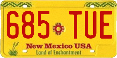 NM license plate 685TUE