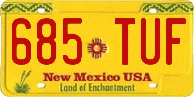 NM license plate 685TUF