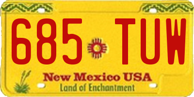 NM license plate 685TUW