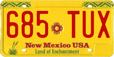NM license plate 685TUX