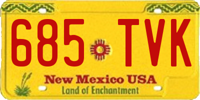 NM license plate 685TVK