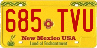 NM license plate 685TVU