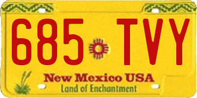NM license plate 685TVY