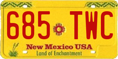 NM license plate 685TWC