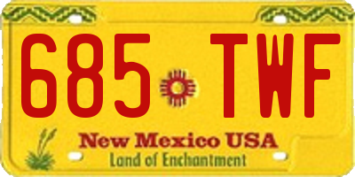 NM license plate 685TWF