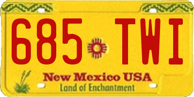 NM license plate 685TWI