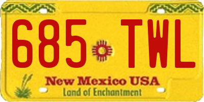 NM license plate 685TWL