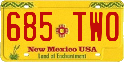 NM license plate 685TWO