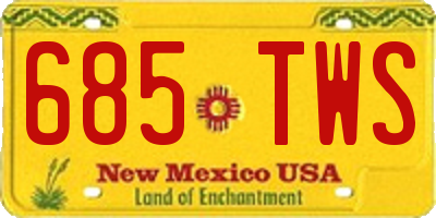 NM license plate 685TWS