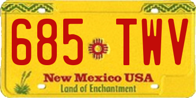 NM license plate 685TWV