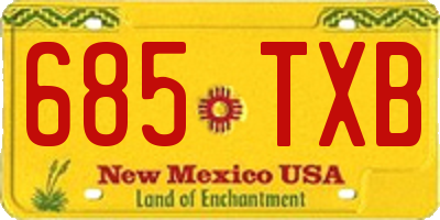 NM license plate 685TXB