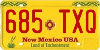 NM license plate 685TXQ