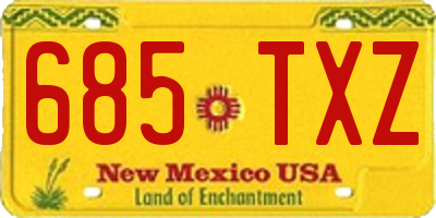 NM license plate 685TXZ