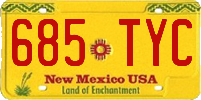 NM license plate 685TYC