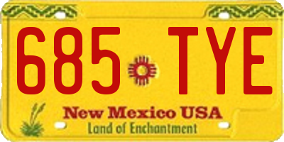 NM license plate 685TYE