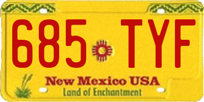 NM license plate 685TYF