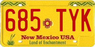 NM license plate 685TYK