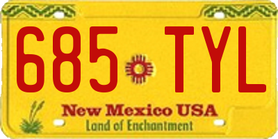 NM license plate 685TYL