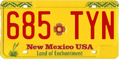 NM license plate 685TYN