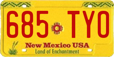 NM license plate 685TYO