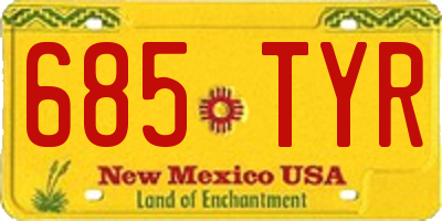NM license plate 685TYR