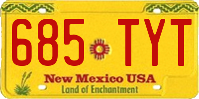 NM license plate 685TYT