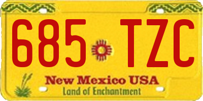 NM license plate 685TZC