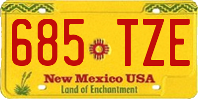 NM license plate 685TZE