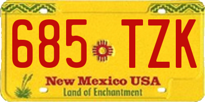 NM license plate 685TZK