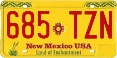 NM license plate 685TZN