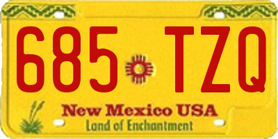 NM license plate 685TZQ