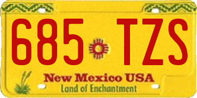 NM license plate 685TZS