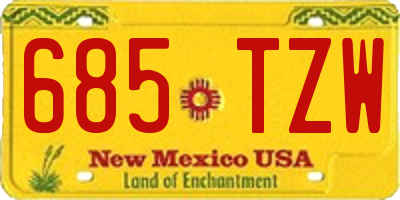 NM license plate 685TZW