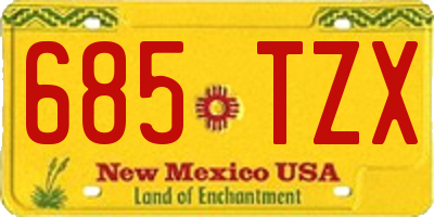 NM license plate 685TZX