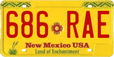 NM license plate 686RAE