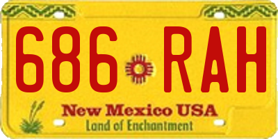 NM license plate 686RAH