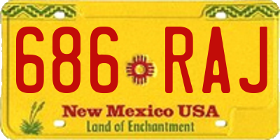 NM license plate 686RAJ