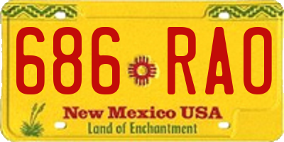 NM license plate 686RAO