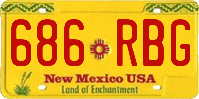 NM license plate 686RBG
