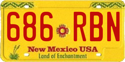 NM license plate 686RBN