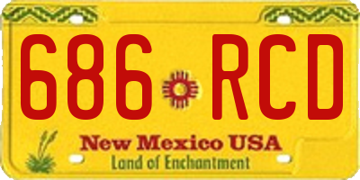 NM license plate 686RCD