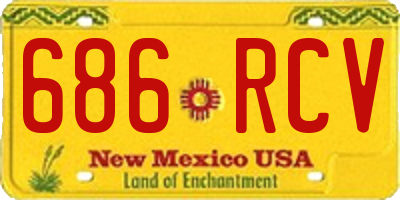 NM license plate 686RCV