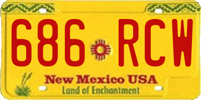 NM license plate 686RCW