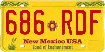 NM license plate 686RDF