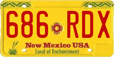 NM license plate 686RDX