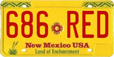 NM license plate 686RED