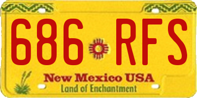 NM license plate 686RFS