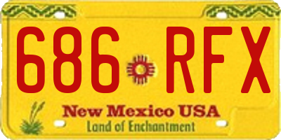 NM license plate 686RFX